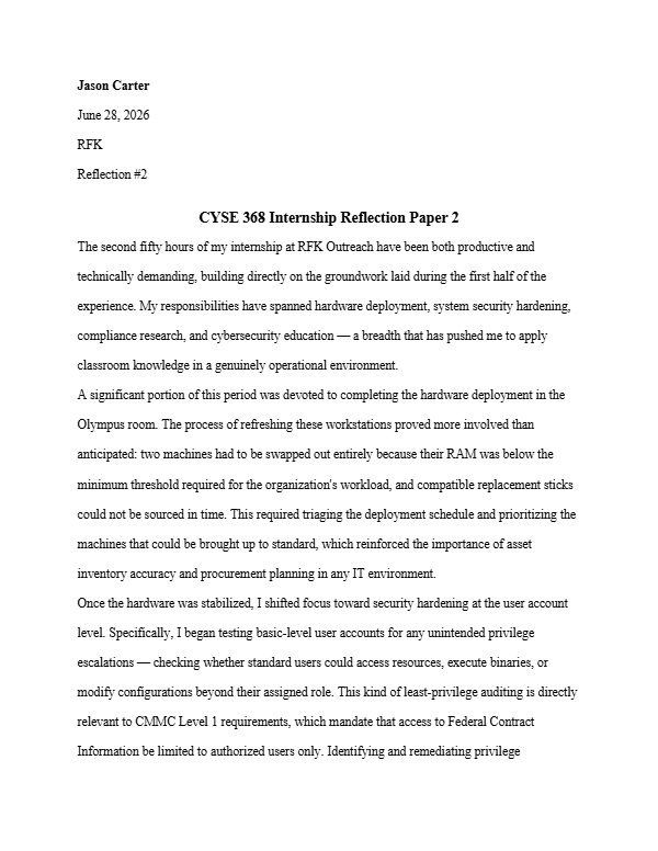 Preview of CYSE 368 Reflection Paper 2, PDF